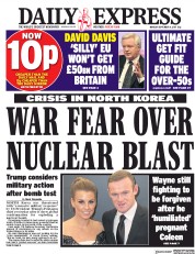 Daily Express (UK) Newspaper Front Page for 4 September 2017