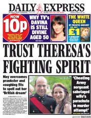 Daily Express (UK) Newspaper Front Page for 5 October 2017