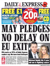Daily Express (UK) Newspaper Front Page for 5 November 2016