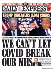 Daily Express (UK) Newspaper Front Page for 5 November 2020