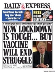 Daily Express (UK) Newspaper Front Page for 5 January 2021