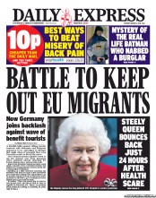 Daily Express (UK) Newspaper Front Page for 5 March 2013