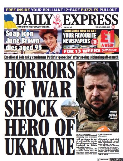 Daily Express Newspaper Front Page (UK) for 5 April 2022
