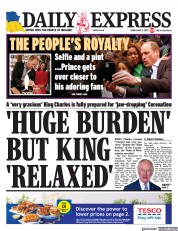 Daily Express (UK) Newspaper Front Page for 5 May 2023