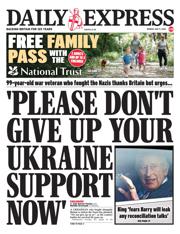 Daily Express front page for 5 May 2025