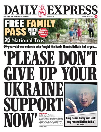 Daily Express Newspaper Front Page (UK) for 5 May 2025