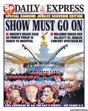 Daily Express Newspaper Front Page (UK) for 5 June 2012