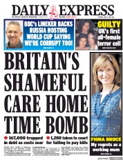 Daily Express (UK) Newspaper Front Page for 5 June 2018