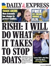 Daily Express front page for 5 June 2023
