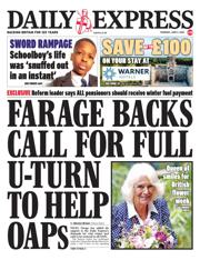 Daily Express front page for 5 June 2025