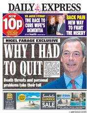 Daily Express (UK) Newspaper Front Page for 5 July 2016