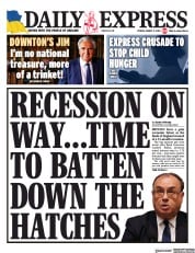 Daily Express front page for 5 August 2022