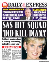 Daily Express (UK) Newspaper Front Page for 5 September 2013