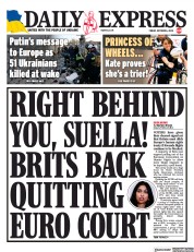 Daily Express (UK) Newspaper Front Page for 6 October 2023
