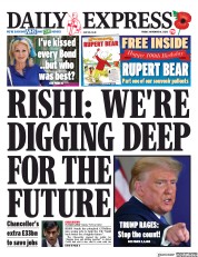 Daily Express (UK) Newspaper Front Page for 6 November 2020