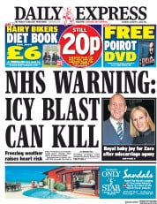 Daily Express (UK) Newspaper Front Page for 6 January 2018