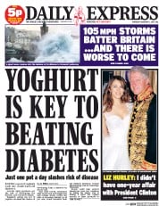 Daily Express (UK) Newspaper Front Page for 6 February 2014