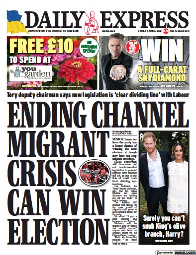 Daily Express Newspaper Front Page (UK) for 6 March 2023