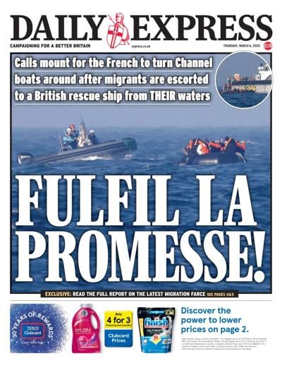 Daily Express Newspaper Front Page (UK) for 6 March 2025