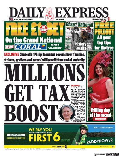 Daily Express Newspaper Front Page (UK) for 6 April 2019