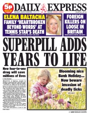 Daily Express Newspaper Front Page (UK) for 6 May 2014