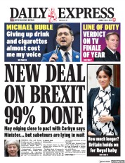 Daily Express (UK) Newspaper Front Page for 6 May 2019