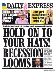 Daily Express front page for 6 May 2022