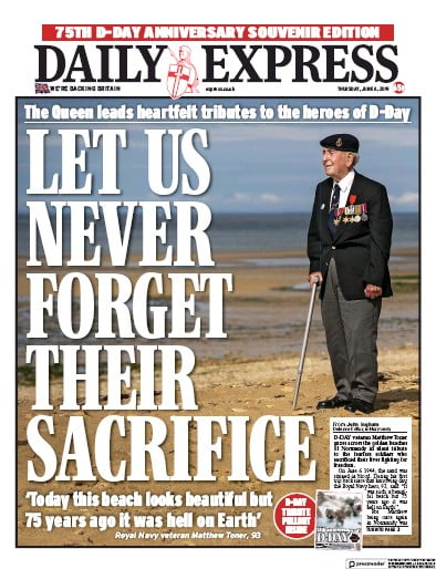 Daily Express Newspaper Front Page (UK) for 6 June 2019