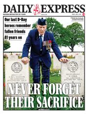 Daily Express front page for 6 June 2025