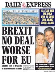 Daily Express (UK) Newspaper Front Page for 6 August 2018