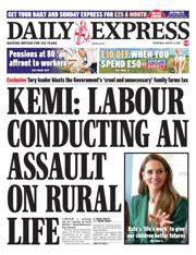 Daily Express front page for 6 August 2025