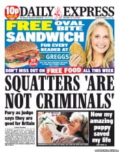 Daily Express (UK) Newspaper Front Page for 6 September 2011