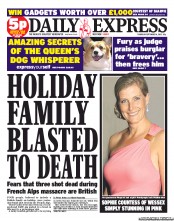 Daily Express (UK) Newspaper Front Page for 6 September 2012