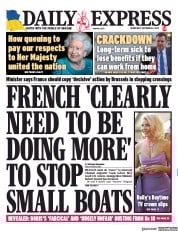 Daily Express (UK) Newspaper Front Page for 6 September 2023