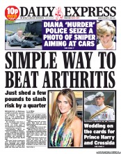 Daily Express Newspaper Front Page (UK) for 7 October 2013