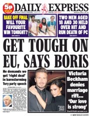 Daily Express (UK) Newspaper Front Page for 7 October 2015