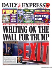 Daily Express (UK) Newspaper Front Page for 7 November 2020