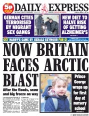 Daily Express (UK) Newspaper Front Page for 7 January 2016