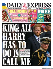 Daily Express (UK) Newspaper Front Page for 7 January 2023