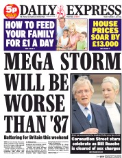 Daily Express (UK) Newspaper Front Page for 7 February 2014