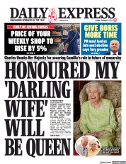 Daily Express (UK) Newspaper Front Page for 7 February 2022