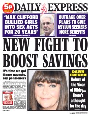 Daily Express (UK) Newspaper Front Page for 7 March 2014
