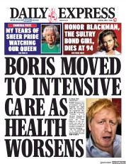 Daily Express (UK) Newspaper Front Page for 7 April 2020