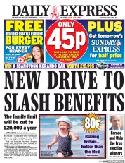 Daily Express (UK) Newspaper Front Page for 7 May 2016