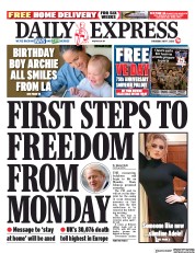 Daily Express (UK) Newspaper Front Page for 7 May 2020