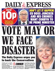 Daily Express (UK) Newspaper Front Page for 7 June 2017