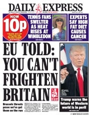 Daily Express (UK) Newspaper Front Page for 7 July 2017