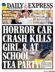 Daily Express (UK) Newspaper Front Page for 7 July 2023