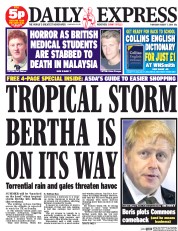 Daily Express (UK) Newspaper Front Page for 7 August 2014