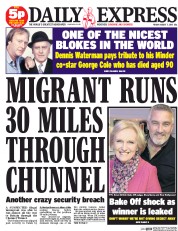 Daily Express Newspaper Front Page (UK) for 7 August 2015